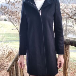Old Navy Classic Black Long Trench Coat Size XS